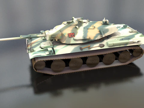 Type 74 Main Battle Tank 3D Model