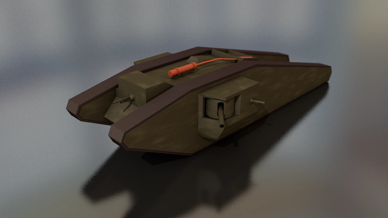 Tadpole Military Tank 3D Model .c4d .max .obj .3ds .fbx .stl .blend