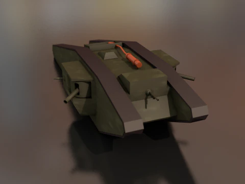 Tadpole Military Tank 3D Model