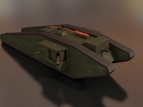 Tadpole Military Tank 3D Model
