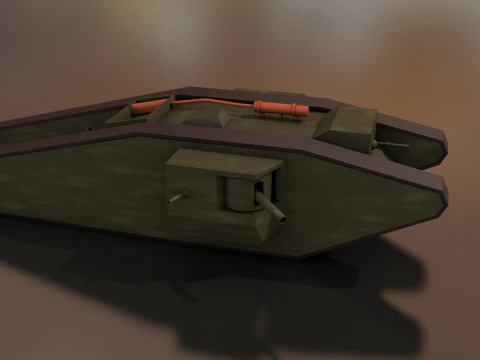 Tadpole Military Tank 3D Model