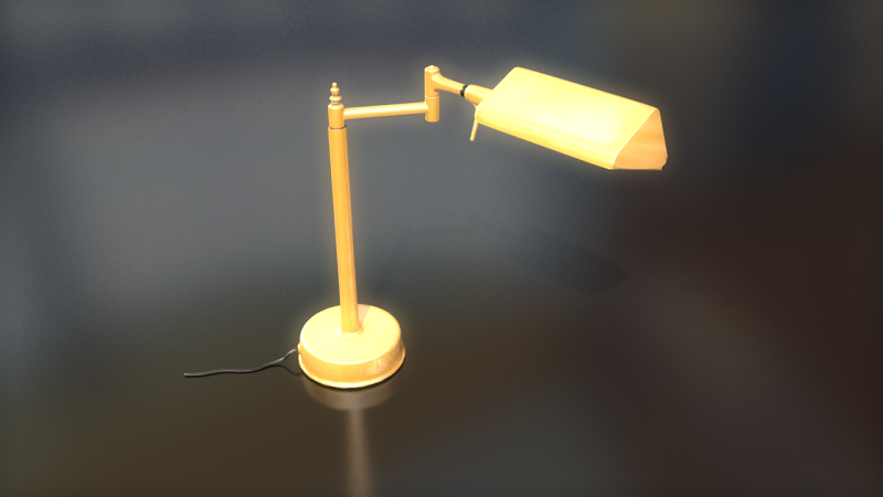 Golden Office Table Lamp Lowpoly 3D Model .c4d .max .obj .3ds .fbx .stl .blend 