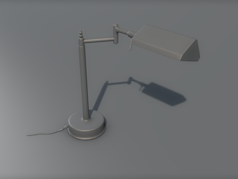 Golden Office Table Lamp Lowpoly 3D Model