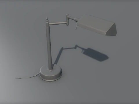 Golden Office Table Lamp Lowpoly 3D Model