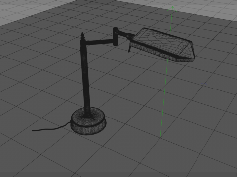 Golden Office Table Lamp Lowpoly 3D Model