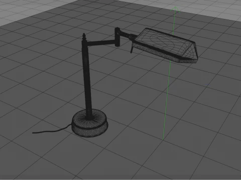 Golden Office Table Lamp Lowpoly 3D Model