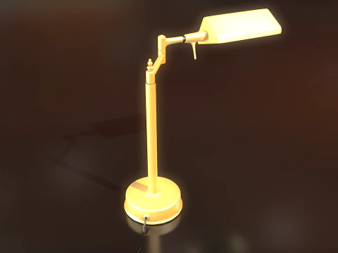 Golden Office Table Lamp Lowpoly 3D Model