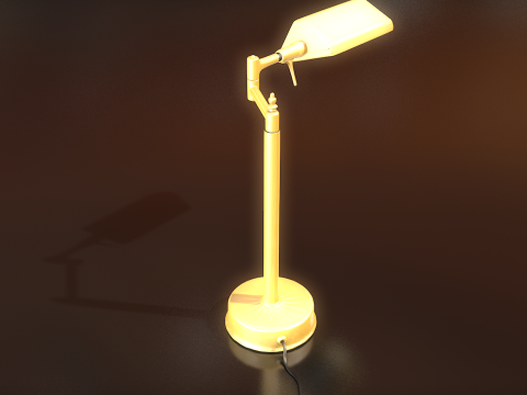 Golden Office Table Lamp Lowpoly 3D Model