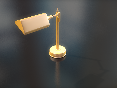 Golden Office Table Lamp Lowpoly 3D Model