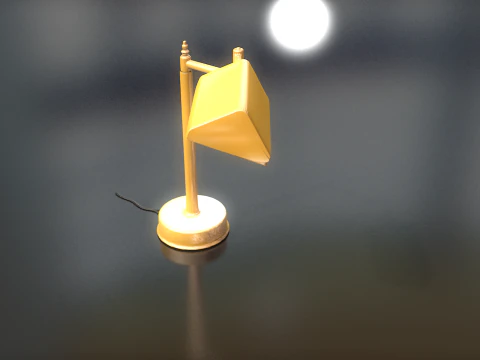 Golden Office Table Lamp Lowpoly 3D Model