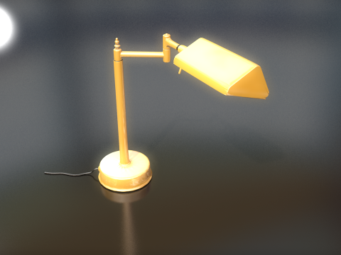 Golden Office Table Lamp Lowpoly 3D Model