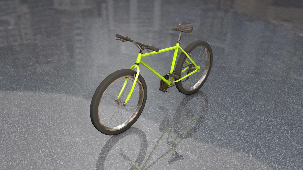 Generic Yellow Mountain Bike 3D Model .c4d .max .obj .3ds .fbx .stl .blend 