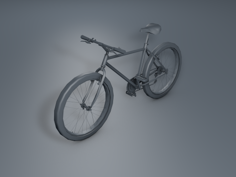 一般的な黄色のマウンテン バイク 3Dモデル