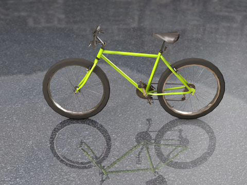 一般的な黄色のマウンテン バイク 3Dモデル