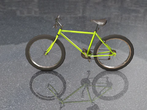 Generic Yellow Mountain Bike 3D Model