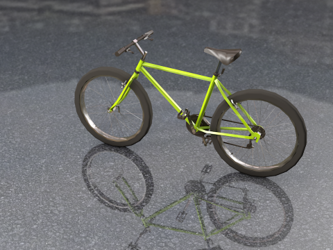 一般的な黄色のマウンテン バイク 3Dモデル