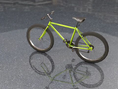 Generic Yellow Mountain Bike 3D Model