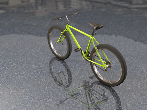 一般的な黄色のマウンテン バイク 3Dモデル