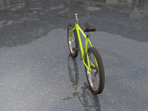 Generic Yellow Mountain Bike 3D Model