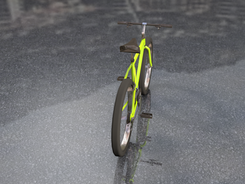 一般的な黄色のマウンテン バイク 3Dモデル