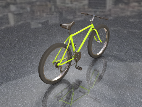 一般的な黄色のマウンテン バイク 3Dモデル