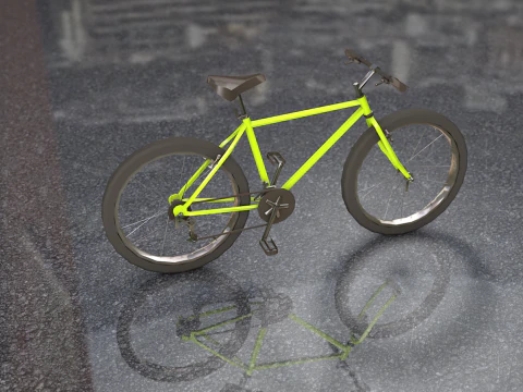 Generic Yellow Mountain Bike 3D Model