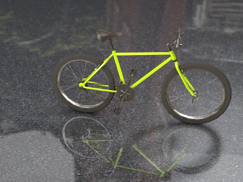 Generic Yellow Mountain Bike 3D Model
