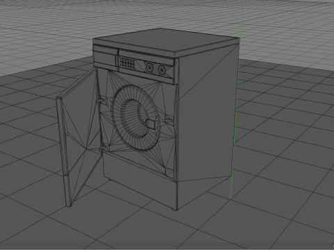 Vintage Clothes Washing Machine 3D Model