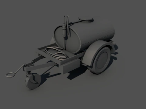 Military Trailer Water Tank 3D Model