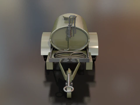 Military Trailer Water Tank 3D Model