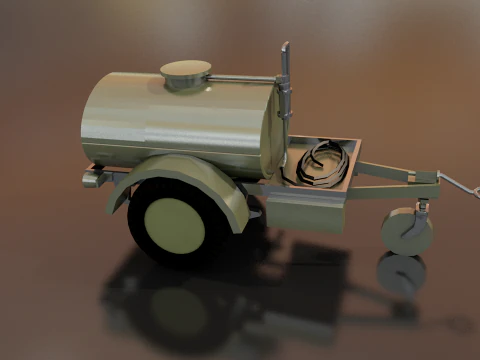 Military Trailer Water Tank 3D Model