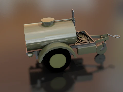 Military Trailer Water Tank 3D Model