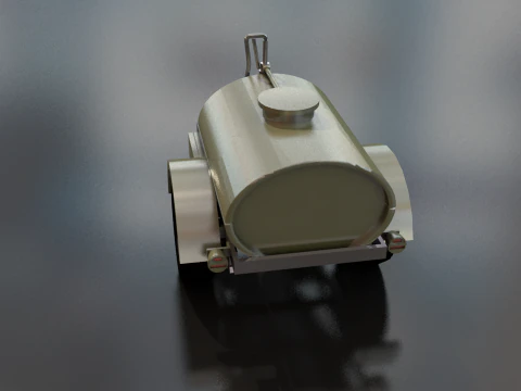 Military Trailer Water Tank 3D Model