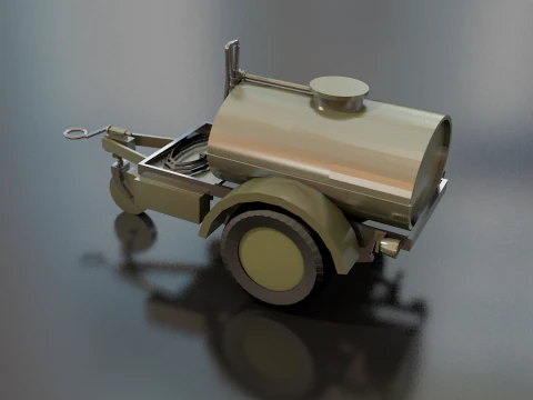 Military Trailer Water Tank 3D Model