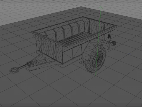 Military Cargo Trailer Cart 3D Model