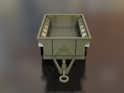 Military Cargo Trailer Cart 3D Model
