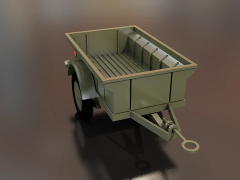 Military Cargo Trailer Cart 3D Model