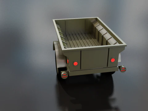 Military Cargo Trailer Cart 3D Model