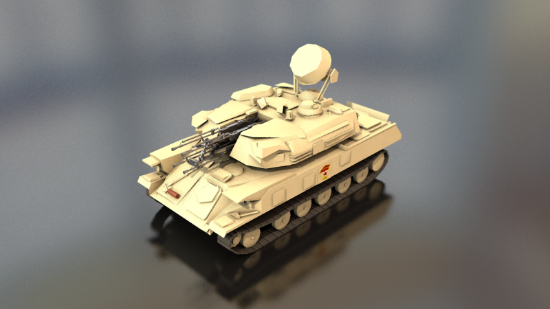 シルカ ZSU 23-4 ソ連軍戦車 3Dモデル .c4d .max .obj .3ds .fbx .stl .blend 