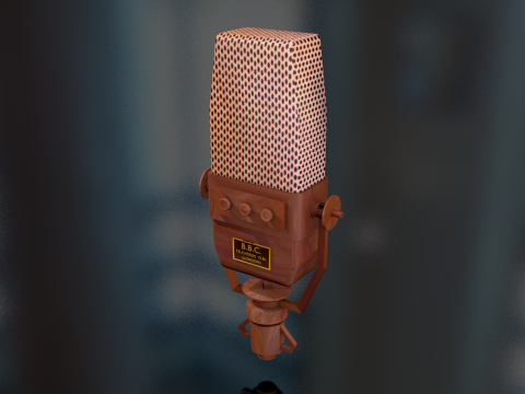 Vintage TV Microphone 3D Model
