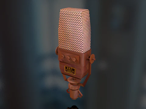 Vintage TV Microphone 3D Model