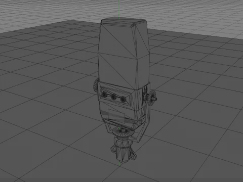 Vintage TV Microphone 3D Model