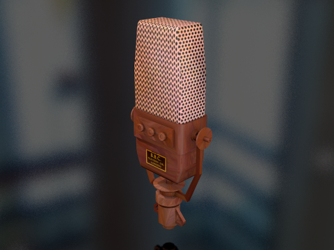 Vintage TV Microphone 3D Model