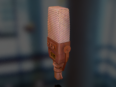 Vintage TV Microphone 3D Model