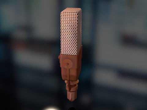 Vintage TV Microphone 3D Model