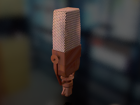 Vintage TV Microphone 3D Model