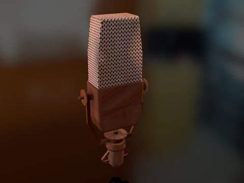 Vintage TV Microphone 3D Model