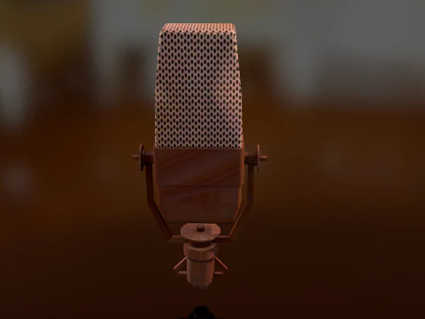 Vintage TV Microphone 3D Model
