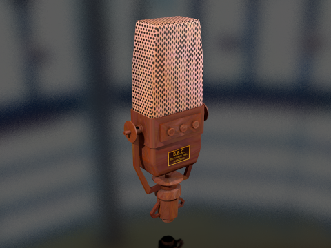 Vintage TV Microphone 3D Model