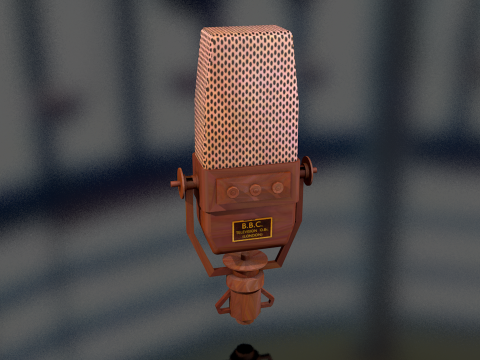 Vintage TV Microphone 3D Model